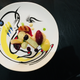 Les Créatifs - Vanilla custard mousse in a lemon wafer sable with berry sorbet and poached pear